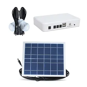 Kit de painel solar com luzes solares para uso interno, bateria de íon de lítio com saída de 6V, sistema de energia solar voltado para uso interno, 5W