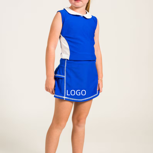 Yeni gelenler özelleştirmek logo renk yaz aktif elbise giyen kısa tenis etek çocuklar için 2 parça Set - Product Image 2