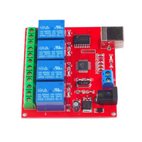 Pilote gratuit Contrôleur intelligent pour PC 4 canaux 5V 12V 24V Module de commutation de relais USB Carte d'extension de relais pour maison intelligente