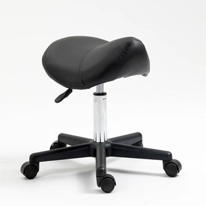 2025 Luxury Design Oem <b>Adjustable</b> Salon Cutting Pu Leather Saddle <b>Stool</b> Rolling Swiveling Barber Chair - Product Image 2