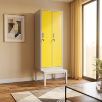 Armoire métallique moderne à deux portes en acier, robuste et personnalisable, pour salle de classe, atelier, appartement, maison, mobilier et rangement de vêtements