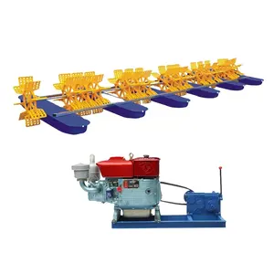 Hot selling aquaculture products 16 impellers paddle wheel aerator with Changfa diesel engine 16HP