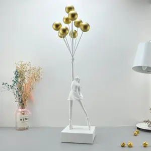 Banksy气球女孩雕像桌子艺术聚树脂气球女孩树脂雕像