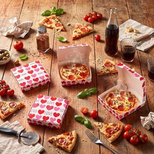 Cajas de <span class=keywords><strong>Pizza</strong></span> Mini para el Día de San Valentín, Cajas de Cartón Cuadradas para <span class=keywords><strong>Pizza</strong></span>, Ideales para Cumpleaños, San Valentín, Bodas y Celebraciones - Product Image 2