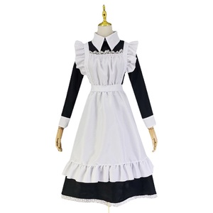 Maid Dress Long Sleeve Short Sleeve White Black Apron Anime Cosplay Costume Spring 2023 Polyester Material - Product Image 4