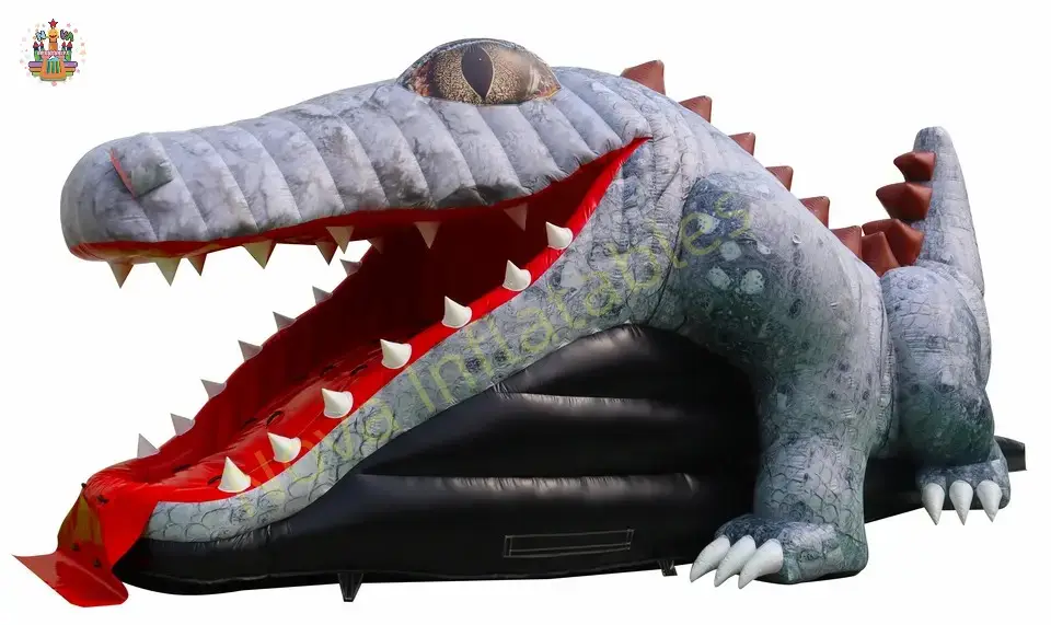 Nouveau design grand toboggan en crocodile gonflable jeu de sport de haute qualité pour les enfants jouent à des événements commerciaux