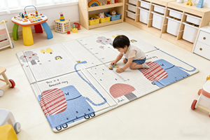 Échantillon gratuit Tapis de sol personnalisé avec logo OEM/ODM Tapis de jeu pliables en XPE <span class=keywords><strong>pour</strong></span> bébés et tout-petits Tapis de jeu en mousse - Product Image 2