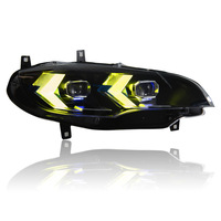 Accesorios de Lámparas para Auto Modificados para X6 E71, Conjunto de Faros 2008~2014, Lente de Luz Diurna LED de Doble Color con Diseño de Flecha