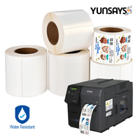 Memjet étanche découpé 4*6 pouces jet d'encre blanc brillant PP vinyle étiquette rouleau pour Epson C3500
