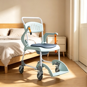 Factory Wholesale Bathroom Bathing Lift Chair <b>Plastic</b> PP Commode <b>Wheel</b> Chair Portable Toilet Patient Chair for Elderly Disabled - Product Image 5