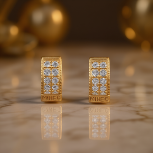 Orecchini Mynec in Oro con Diamanti, Taglio Brillante Rotondo, Colore G, Diamanti Naturali, Stile Classico da Donna per Uso Quotidiano - Product Image 2