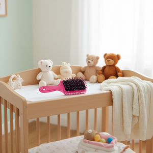 Cepillo para el cabello Beatrice para bebé con diseño de labios rosas y cerdas suaves - Product Image 3