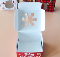 Caja de Regalo Navideña Pequeña Personalizada con Ventana Transparente, Envases de Papel para Dulces, Galletas, Chocolates y Golosinas Navideñas