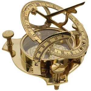 PARIJAT HANDICRAFT Cadran solaire en laiton massif Boussole Beau design nautique avec fonctionnalité de boussole - Product Image 5