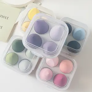 Ulikeke 4pcs 8pcs mỹ phẩm Foundation make up Sponge nhãn hiệu riêng không Latex vẻ đẹp Sponge Máy xay sinh tố trứng tùy chỉnh trang điểm miếng bọt biển