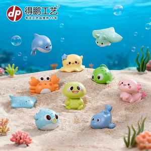 Mini Esculturas de Animales Marinos de PVC, Decoraciones de Acuario Estilo Dibujos Animados, Adornos para Mascotas - Product Image 1