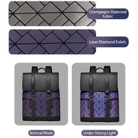 Mochila de Viaje para Portátil, Impermeable, Reflectante, con Logotipo Personalizado, Diseño Geométrico, Gran Capacidad