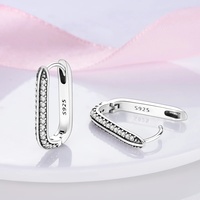 MULA Boucles d'Oreilles Créoles en Argent 925 pour Femme, Bijoux Tendance Forme Étoile et Cœur avec Pendentifs en Zircon