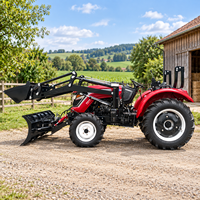 Tracteur utilitaire diesel 70 CV à prix de gros avec rotoculteur et remorque basculante pour travaux inter-rangs en vignoble et verger