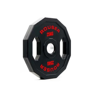 Rouser Fitness Custom Black Bumper Gym Polyurethane 1.25KG-20KG <strong>Weight</strong> Plates PU Urethane Hand Grip Steel Material KG/LB Display - Product Image 5
