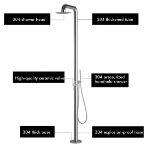 Hot Sale Bathroom Shower <b>Set</b> Nickel Stainless Steel Faucets Rain <b>Spray</b> Ceramic Modern Design Dual Handle HD-009-25 Stainless - Product Image 3
