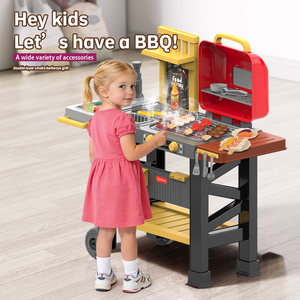 Chariot de barbecue jouet pour enfants avec pulvérisation, son et lumière, ensemble de jeu de simulation de cuisson à 2 niveaux, jouet de <span class=keywords><strong>cuisine</strong></span> pour jeu de rôle - Product Image 2