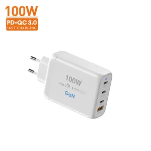 热墙快速充电器智能65W 100W 4端口usb-c A Pd Qc 3.0适用于Iphone 15 Pro Max通用手机gan充电器