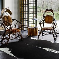 Hochwertiger Teppich mit Imitat-Rindsledermuster aus Kristallvelours, Bedruckter Teppich für Schlafzimmer und Wohnzimmer, Westliche Dekoration