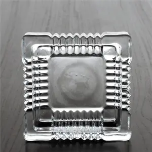 Cenicero cuadrado de cristal para fumar, bandeja Aah con logotipo personalizado, JL-389S, 10,5 CM, venta al por mayor