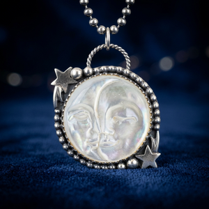 Superbe pendentif vintage en argent sterling 925 massif avec nacre naturelle de qualité AAAA, certifié par un tiers - Product Image 3