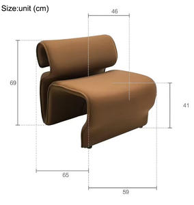 Sillón Nórdico de Ocio con Forma Especial, Mueble de Oficina en Casa, Línea Abstracta Curva, Taburete Reclinable Extensible para Sala de Estar y Dormitorio - Product Image 6