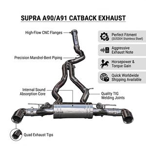 Kit d'échappement Catback Vortex en acier inoxydable poli miroir avec double embout pour Toyota Supra A90 A91 3.0T 2019-2025 Racing Mod - Product Image 1