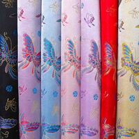 Yili nouveau Phoenix queue papillon fleur colorée papillon étincelant Style chinois Polyester fil d'or Jacquard vêtements tissu