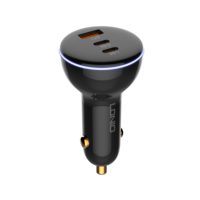 Adaptateur universel LDNIO C102 160W QC 3.0 Charge rapide 3 Usb c Fast Dual Phones Pd Type c Adaptateurs de chargeur de voiture avec écran LDE