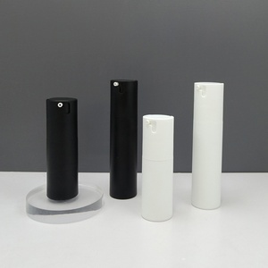Stock White Plastic <b>Pump</b> Lotion <b>Bottle</b> Round Shape Serum Cosmetic Packaging 30 50ml Matte Black Airless <b>Pump</b> <b>Bottle</b> - Product Image 3
