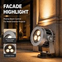 Projecteur LED 9W à haute luminosité blanc chaud IP66 en aluminium moulé sous pression CE RoHS AC85-265V avec contrôle DMX512 pour extérieur et bâtiment, garantie 5 ans