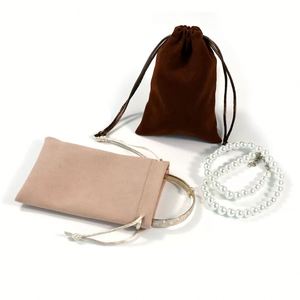 Pochette en velours noir personnalisée avec cordon de serrage, pochette à bijoux en velours, sacs à bijoux en velours avec logo - Product Image 2