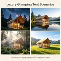 Tente de Glamping Hôtelière à 2 Étages avec Balcon, Direct Usine, pour Complexes Familiaux, en Stock, Prise en Charge de la Personnalisation OEM ODM
