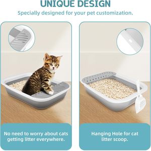 Vente en gros de litières pour chats, produits pour animaux de compagnie, bac à litière en plastique pour chat, bac à litière simple pour chat - Product Image 6