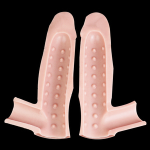 Fundas realistas para pene con textura de piel gruesa, extensor de pene con cubierta para testículos, para mayor placer sexual en pareja y retraso en la eyaculación. Condones. - Product Image 3