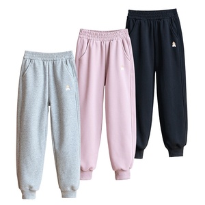 Pantalons de survêtement décontractés pour filles, automne-hiver, imprimés, doublés en polaire, épais, coupe ample, coton, écologiques, longueur entière - Product Image 5