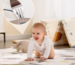 Tapis rampant pliable double taille 2cm d'épaisseur Tapis en <span class=keywords><strong>mousse</strong></span> XPE facile à transporter Tapis de jeu <span class=keywords><strong>pour</strong></span> enfants de 0 à 3 mois Tapis de sol <span class=keywords><strong>pour</strong></span> jouets musicaux - Product Image 2