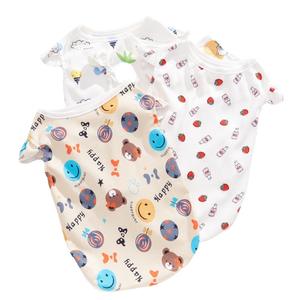Vêtements pour animaux de compagnie faciles à porter pour le printemps et l'été, t-shirt fin et respirant pour petits chiens mignons - Product Image 1