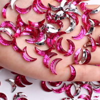 Strass en verre en forme de croissant de lune à dos pointu, pierres de cristal non thermocollantes pour le nail art, les vêtements et les accessoires de bricolage
