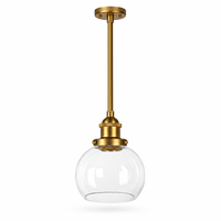 Abat-jour en verre soufflé à la main, double ouverture, transparent, pour lampe, pièce de rechange pour intérieur domestique, commande en gros
