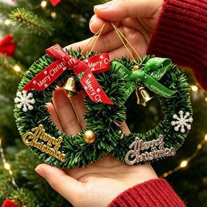 Décorations de couronne de Noël transfrontalières, ornements de porte et de cour, mini-pendentifs, couronnes de Noël, clochettes, vente en gros européenne pour les fêtes - Product Image 3