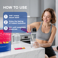 Poudre d'électrolytes OEM, supplément d'hydratation rapide, ingrédients naturels, sachets en vrac, poudre d'hydratation, bâtonnets d'électrolytes