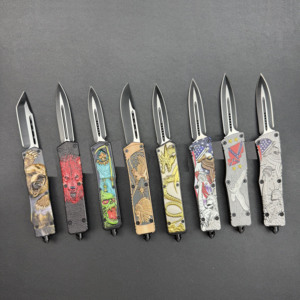 Cuchillo de bolsillo plegable personalizable con mango de aleación de zinc hoja deslizante 5CR15 para acampar y cazar cuchillo utilitario OEM - Product Image 1