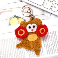 Mini Amigurumis en tricot, figurines animales du zodiaque chinois, porte-clés cochon vache, breloques au crochet, accessoires pour sacs et porte-clés, faits à la main