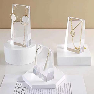 Perle <span class=keywords><strong>pierre</strong></span> précieuse diamant bijoux Art boucles d'oreilles collier acrylique bijoux présentoir - Product Image 1